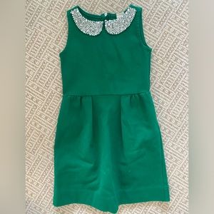 Girls dress. J Crew crewcuts. Green with beaded collar